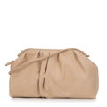 Dámska crossbody kabelka so riasením svetlobéžová 99-4Y-423-9