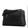 Dámska dvojpriehradková crossbody z ekokoža, čierna a grafitová 99-4Y-610-1C