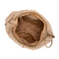 Dámska crossbody kabelka so riasením svetlobéžová 99-4Y-423-9
