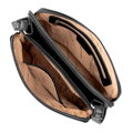 Dámska dvojpriehradková crossbody z ekokoža, čierna a grafitová 99-4Y-610-1C