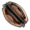 Dámska dvojpriehradková crossbody z ekokoža, čierna a strieborná 99-4Y-610-1S