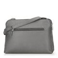 Dámska kabelka crossbody, dvojpriehradková, sivo-strieborná 100-4Y-009-8S