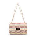Dámska zapletená crossbody kabelka na retiazke viacfarebná 100-4Y-414-X1