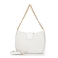 Dámska zapletená crossbody kabelka krémová 100-4Y-415-0