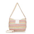 Dámska zapletená crossbody kabelka viacfarebná 100-4Y-415-X1