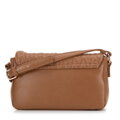 Damska torebka crossbody z przeszyciami brązowa 99-4Y-623-4