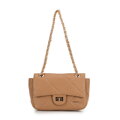 Crossbody z ekoskóry w geometryczne przeszycia beżowa 99-4Y-627-9