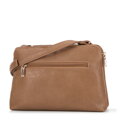 Crossbody damska z ekoskóry dwukomorowa ciemny beż 99-4Y-631-9
