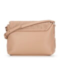 Damska crossbody w pionowe przeszycia z ekoskóry beżowa 99-4Y-635-9