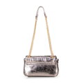 Mini crossbody kabelka z lesklej ekokože sivá 100-4Y-216-8