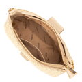 Dámska zapletená crossbody kabelka béžovo - zlatá 100-4Y-415-99