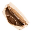 Dámska zapletená crossbody s klopou malá béžová 100-4Y-432-9