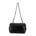 Damska crossbody z ekoskóry w geometryczne pikowanie czarna 99-4Y-604-1