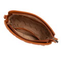 Damska crossbody w geometryczny wzór z ekoskóry jasny brąz 99-4Y-605-5