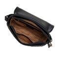 Damska torebka crossbody z przeszyciami czarna 99-4Y-623-1