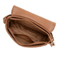 Damska torebka crossbody z przeszyciami brązowa 99-4Y-623-4