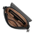 Damska crossbody w pionowe przeszycia z ekoskóry czarna 99-4Y-635-1