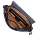 Damska crossbody w pionowe przeszycia z ekoskóry granatowa 99-4Y-635-7