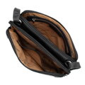Dámska crossbody kabelka, dvojpriehradková, čierno-strieborná 100-4Y-009-1S