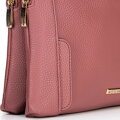 Dámska crossbody kabelka, dvojpriehradková, zaprášená ružová 100-4Y-009-P