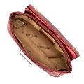 Mini crossbody kabelka z lesklej ekokože červená 100-4Y-216-3