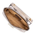 Mini crossbody kabelka z lesklej ekokože sivá 100-4Y-216-8