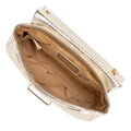 Mini crossbody kabelka z lesklej ekokoža zlatá 100-4Y-216-G