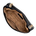 Dámska zapletená crossbody kabelka na retiazke, čierna 100-4Y-414-1