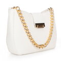 Dámska zapletená crossbody kabelka krémová 100-4Y-415-0