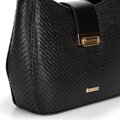 Dámska zapletená crossbody kabelka čierna 100-4Y-415-1