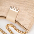 Dámska zapletená crossbody kabelka béžová 100-4Y-415-9