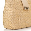 Dámska zapletená crossbody kabelka béžovo - zlatá 100-4Y-415-99