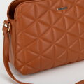 Damska crossbody w geometryczny wzór z ekoskóry jasny brąz 99-4Y-605-5