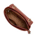 Crossbody z ekokože s geometrickým prešívaním prešívanie, červená 99-4Y-627-4