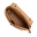 Crossbody z ekoskóry w geometryczne przeszycia beżowa 99-4Y-627-9