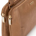 Crossbody damska z ekoskóry dwukomorowa ciemny beż 99-4Y-631-9