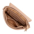 Damska crossbody w pionowe przeszycia z ekoskóry beżowa 99-4Y-635-9