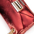 Mini crossbody kabelka z lesklej ekokože červená 100-4Y-216-3