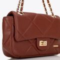 Crossbody z ekokože s geometrickým prešívaním prešívanie, červená 99-4Y-627-4