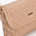 Damska crossbody w pionowe przeszycia z ekoskóry beżowa 99-4Y-635-9