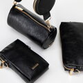 Sada crossbody kabeliek z ekokože, čierna 100-4Y-420-1