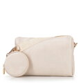 Sada crossbody kabeliek z ekokože, krémová 100-4Y-420-0