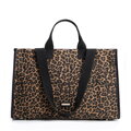 Uniwersalna shopperka damska brązowo - czarna 101-4Y-430-4