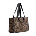 Uniwersalna shopperka damska brązowo - czarna 101-4Y-430-4