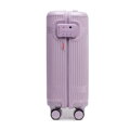 Walizka kabinowa z polikarbonu o błyszczącym wykończeniu lawendowa 56-3P-011-24