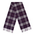 Wełniany szal w kratę unisex fioletowo - biały 100-7U-003-V