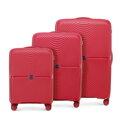 Zestaw walizek z polipropylenu w okręgi czerwony 56-3T-30S-31