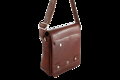 Malý hnedý pánsky kožený crossbag s poklopom 215-1701-40