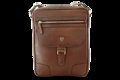 Hnedý pánsky kožený zipsový crossbag 215-1792-40