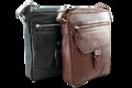 Hnedý pánsky kožený zipsový crossbag 215-1792-40